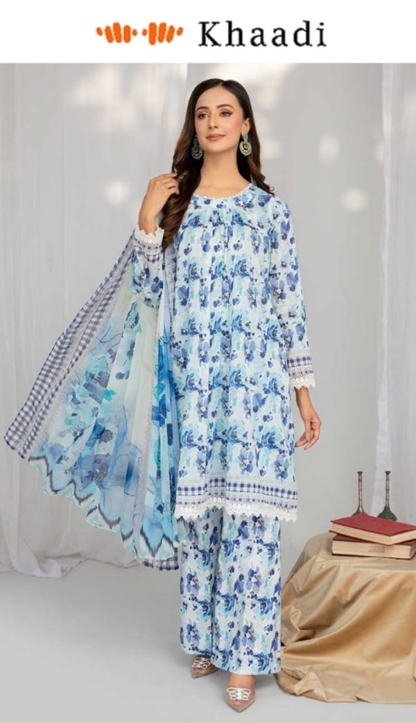 Khaadi Brand  3 Piece Digital Printed Lawn Unstitched Suit