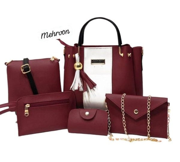 5 Piece Set High Quality Synthetic Leather Bags