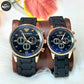 Water Resistant Quartz Chronograph Couple Watch - 2Pcs unisex set