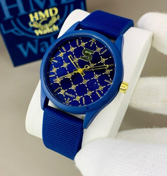 Swatch Men High Quality Watch With Attractive Look Rubber Strap