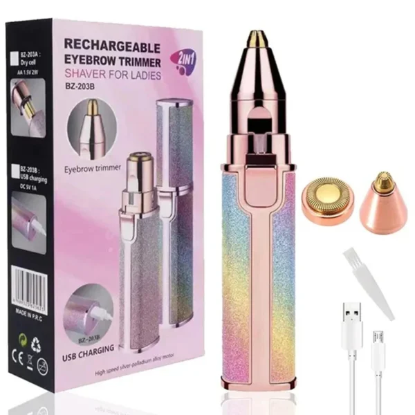 2 In 1 Electric Eyebrow Trimmer And Shaver - Image 3